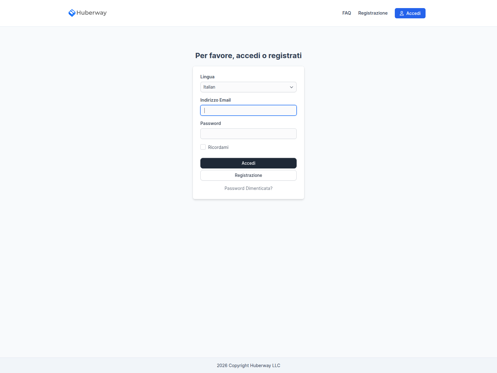 Screenshot of sales.huberway.com