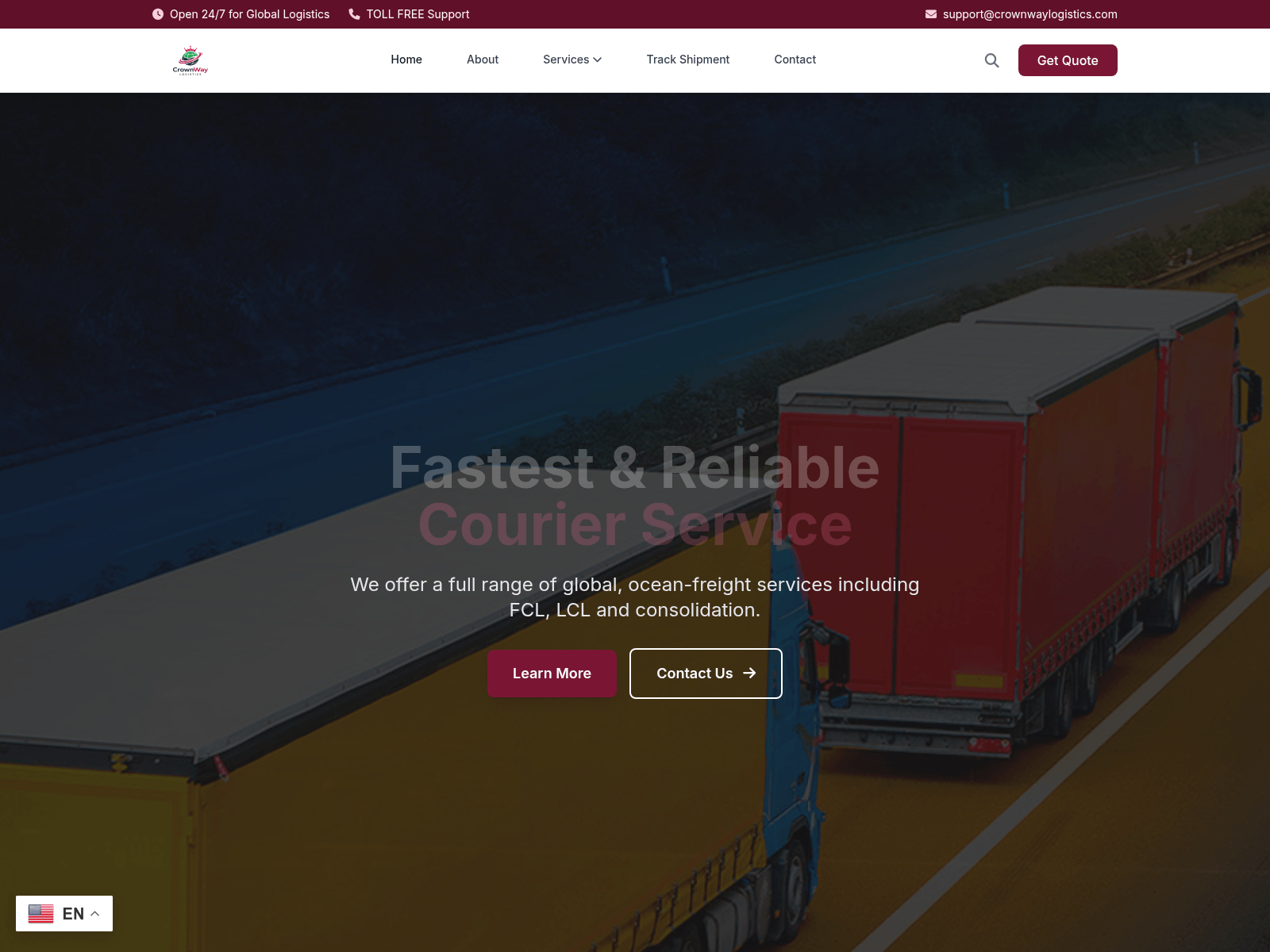 Screenshot of crownwaylogistics.com