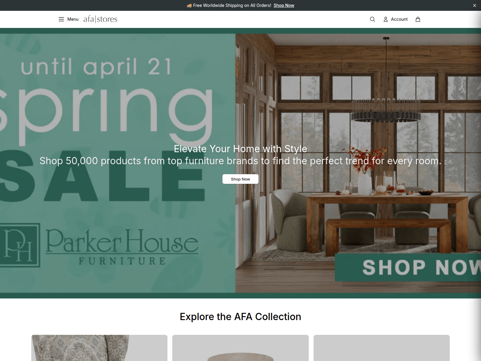 Screenshot of afastoresliving.shop