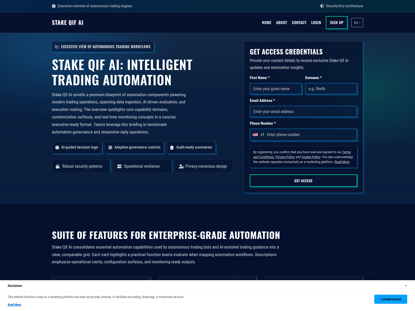 Screenshot of stakeqif-ai.sbs