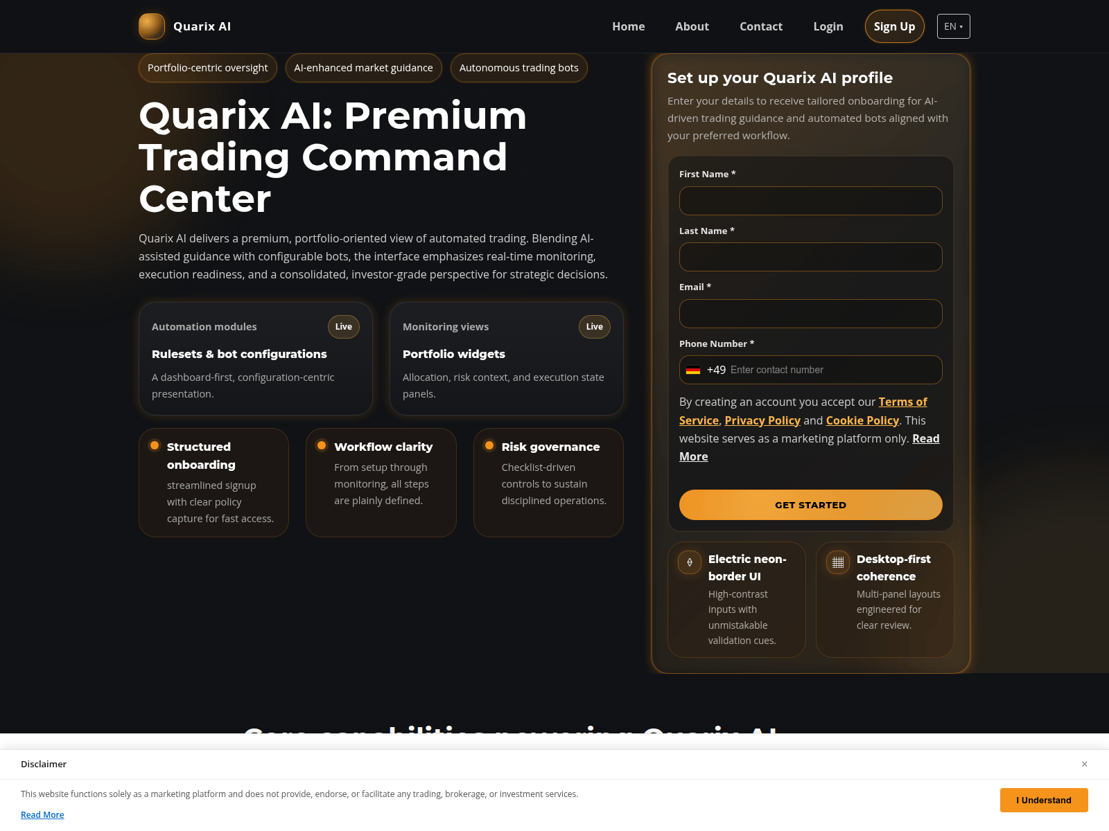 Screenshot of quarix-ai.click
