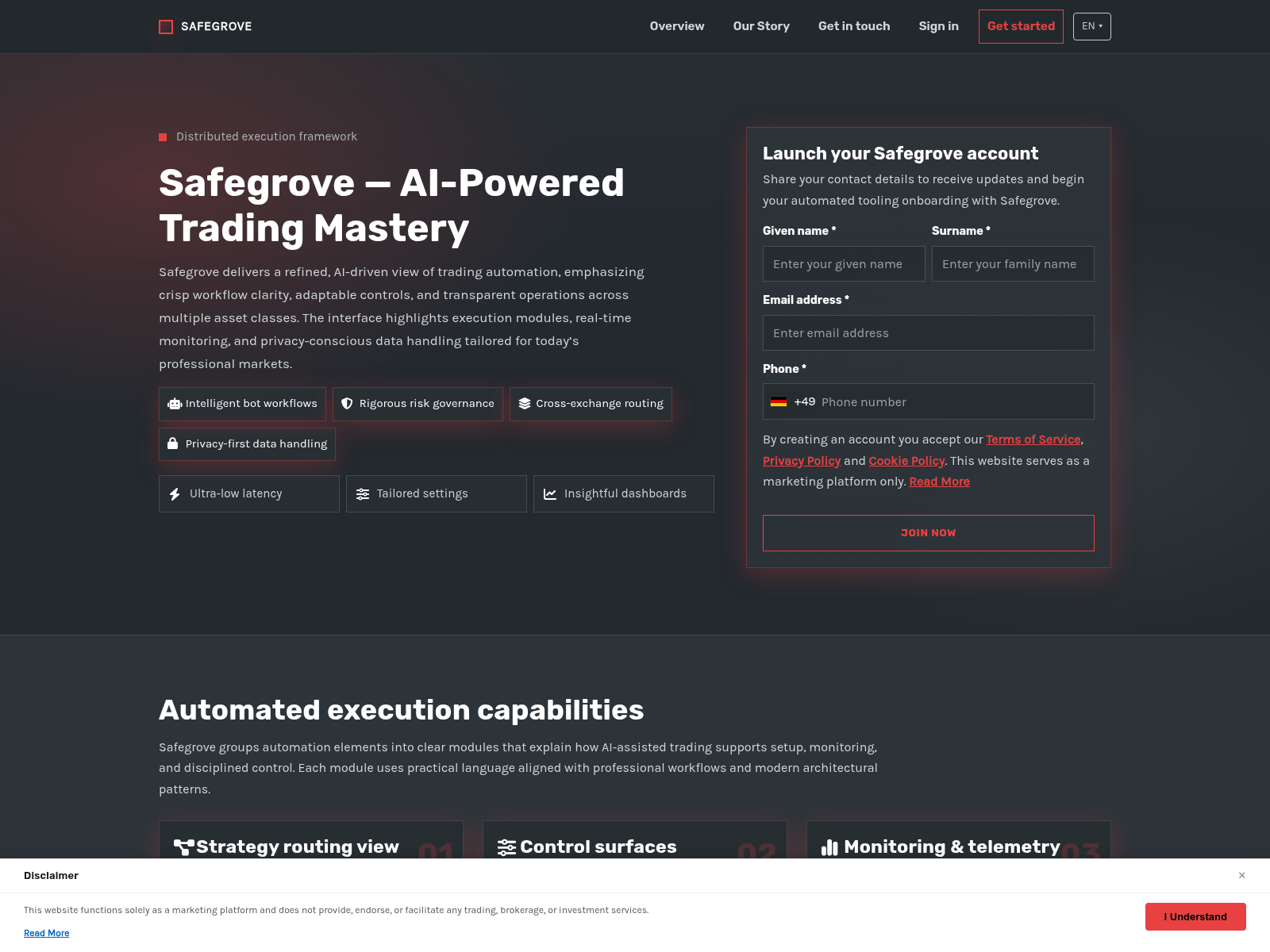 Screenshot of safegroveplatform.shop