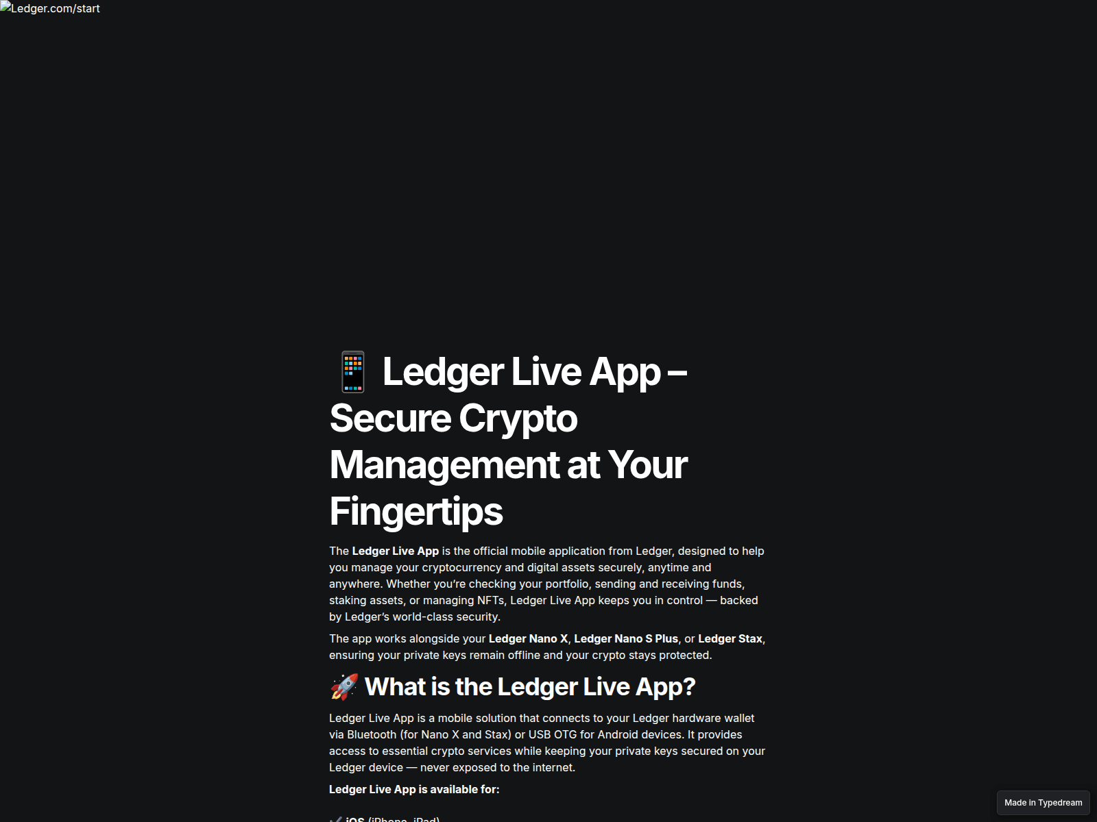 Screenshot of downlode-ledegrlive-app.typedream.app