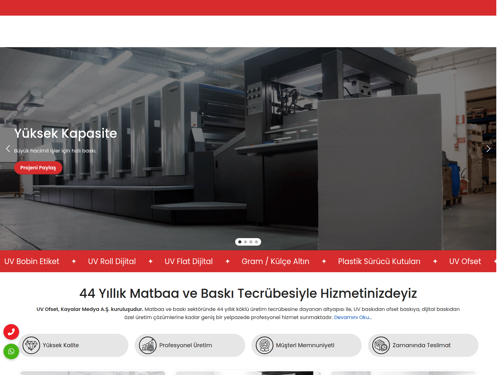 Screenshot of uvofset.com