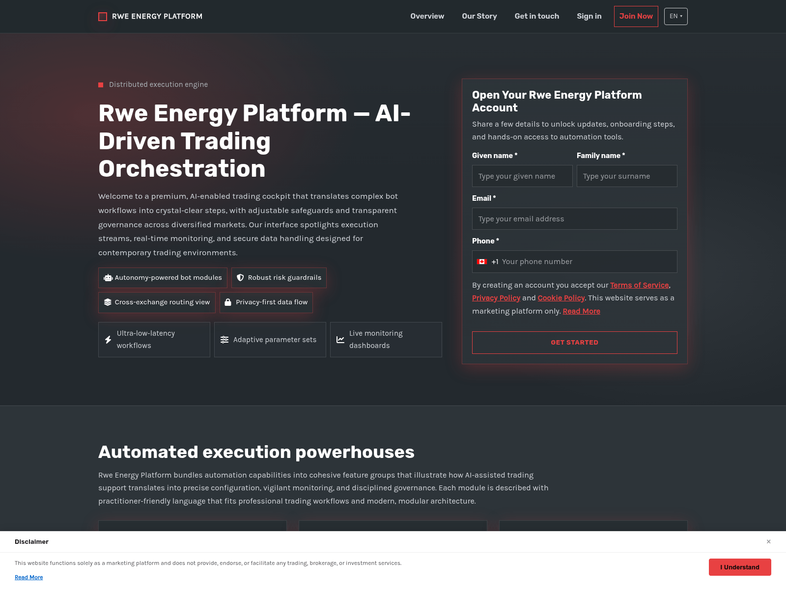 Screenshot of rweenergy-platform.com