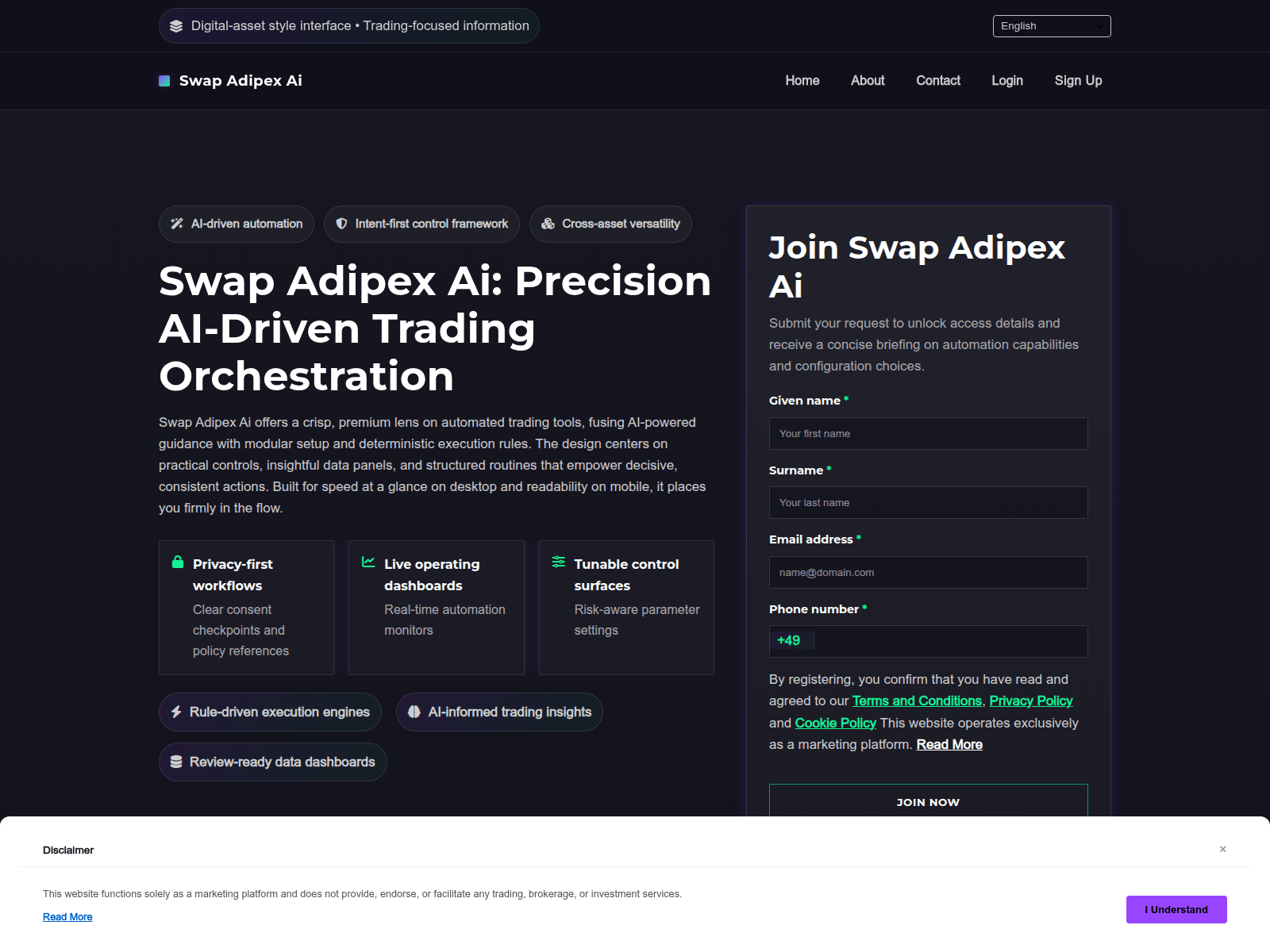 Screenshot of swapadipexai.digital
