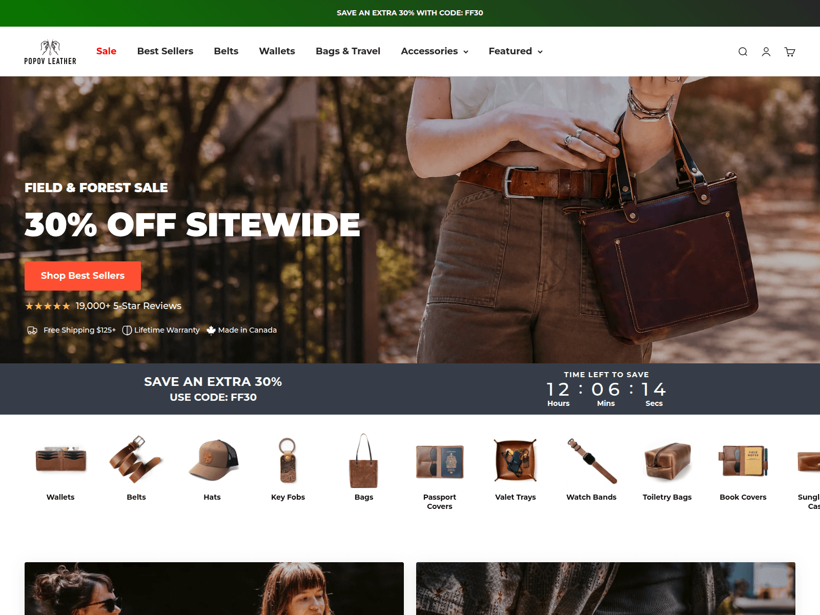 Screenshot of popovleather.live