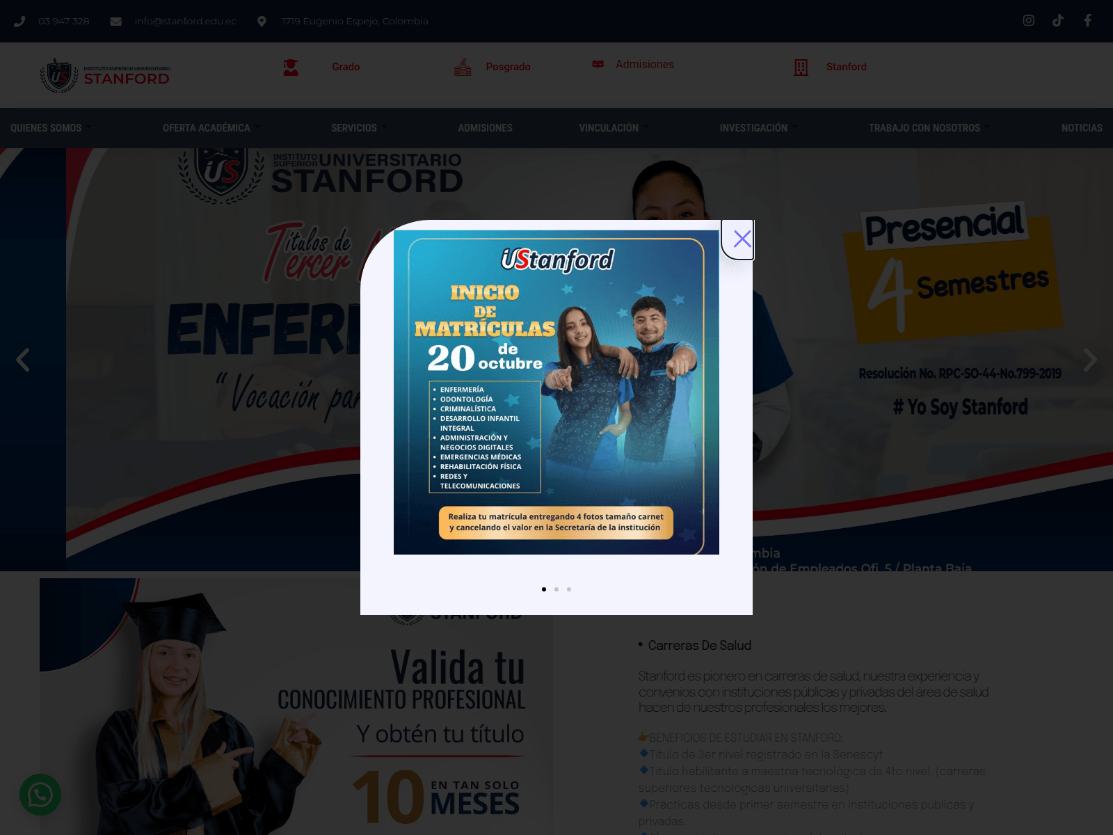 Screenshot of stanford.edu.ec