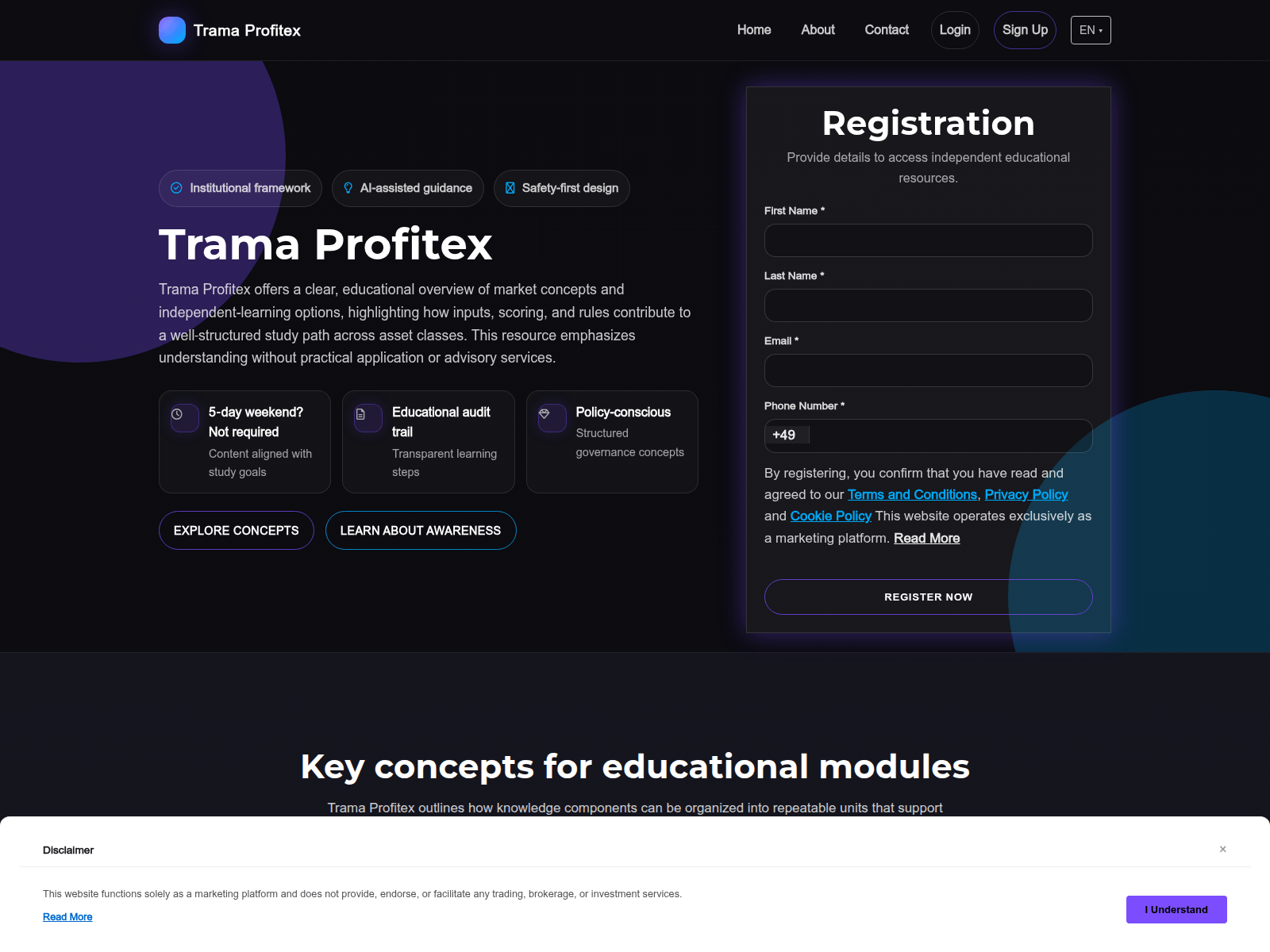 Screenshot of trama-profitex-software.com