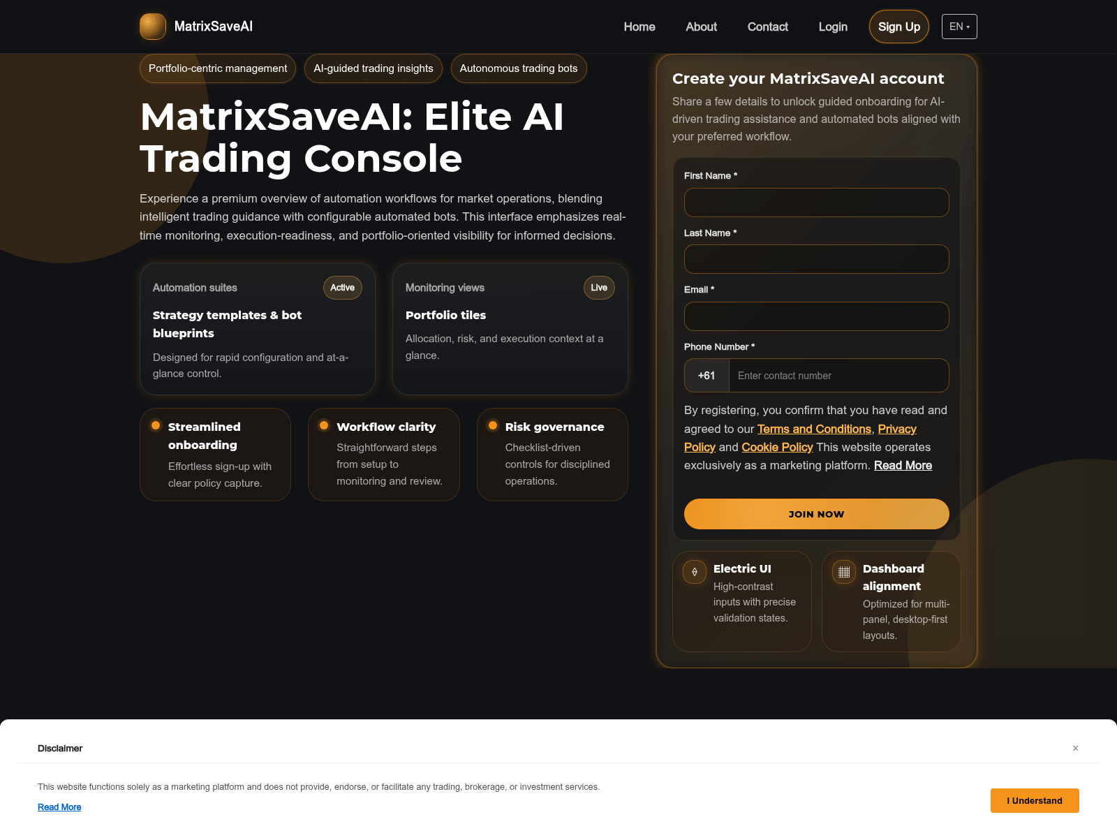 Screenshot of matrixsaveai.digital