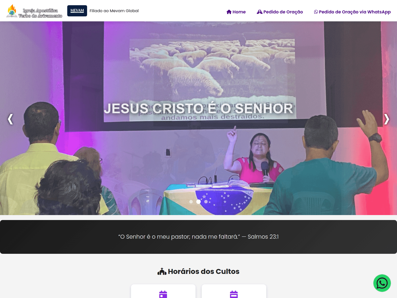 Screenshot of verbodoavivamento.org.br