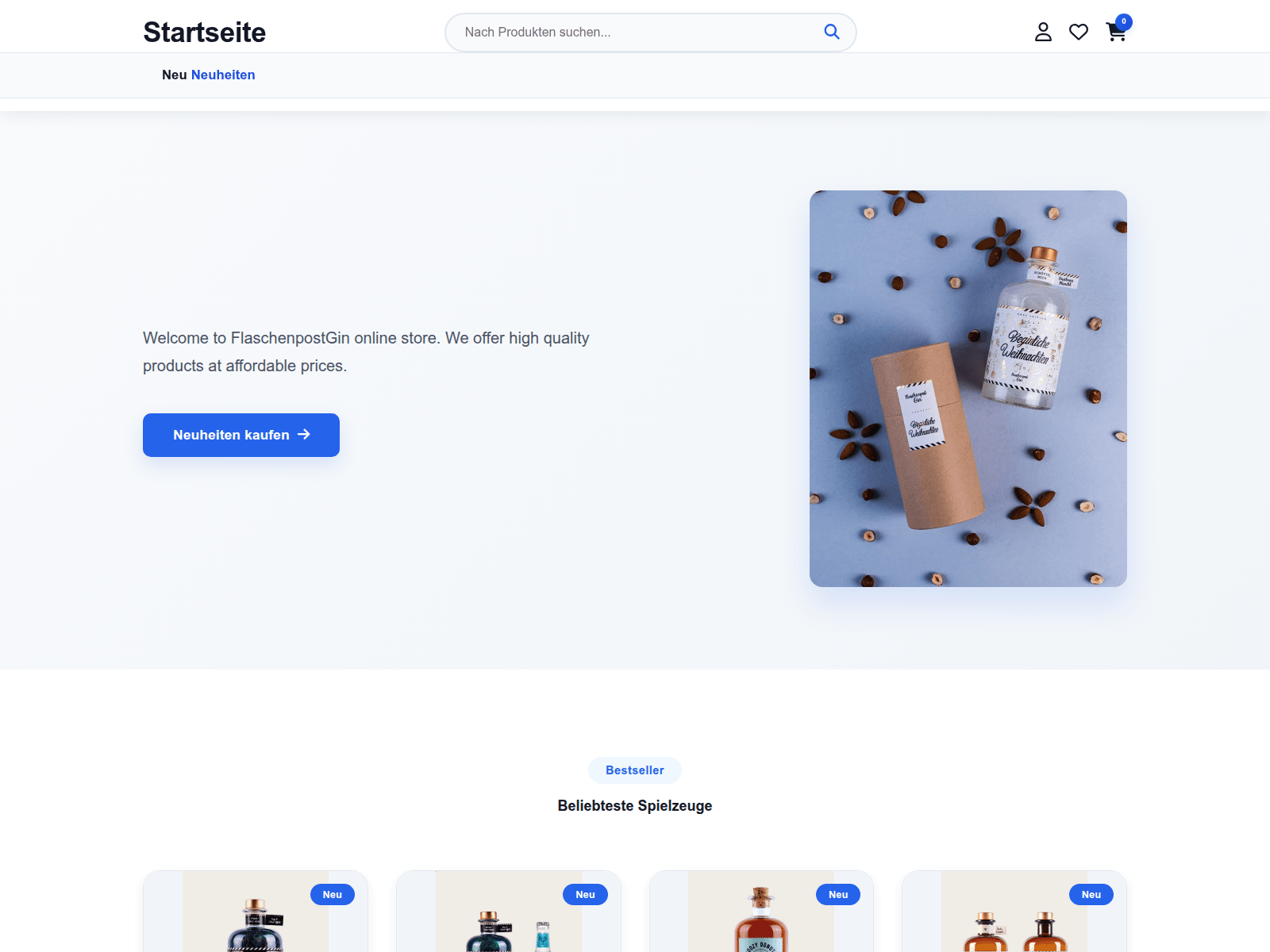 Screenshot of flischenpostgin.com
