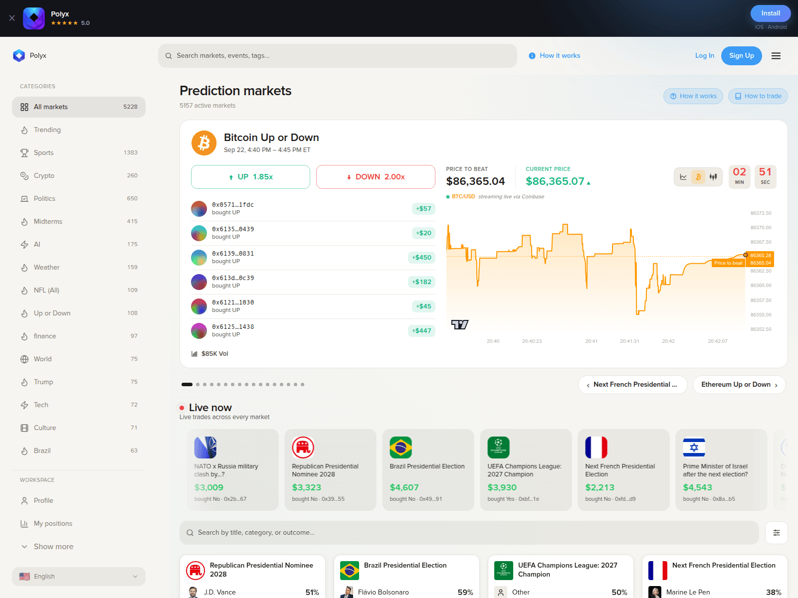 Screenshot of polyxmarket.com