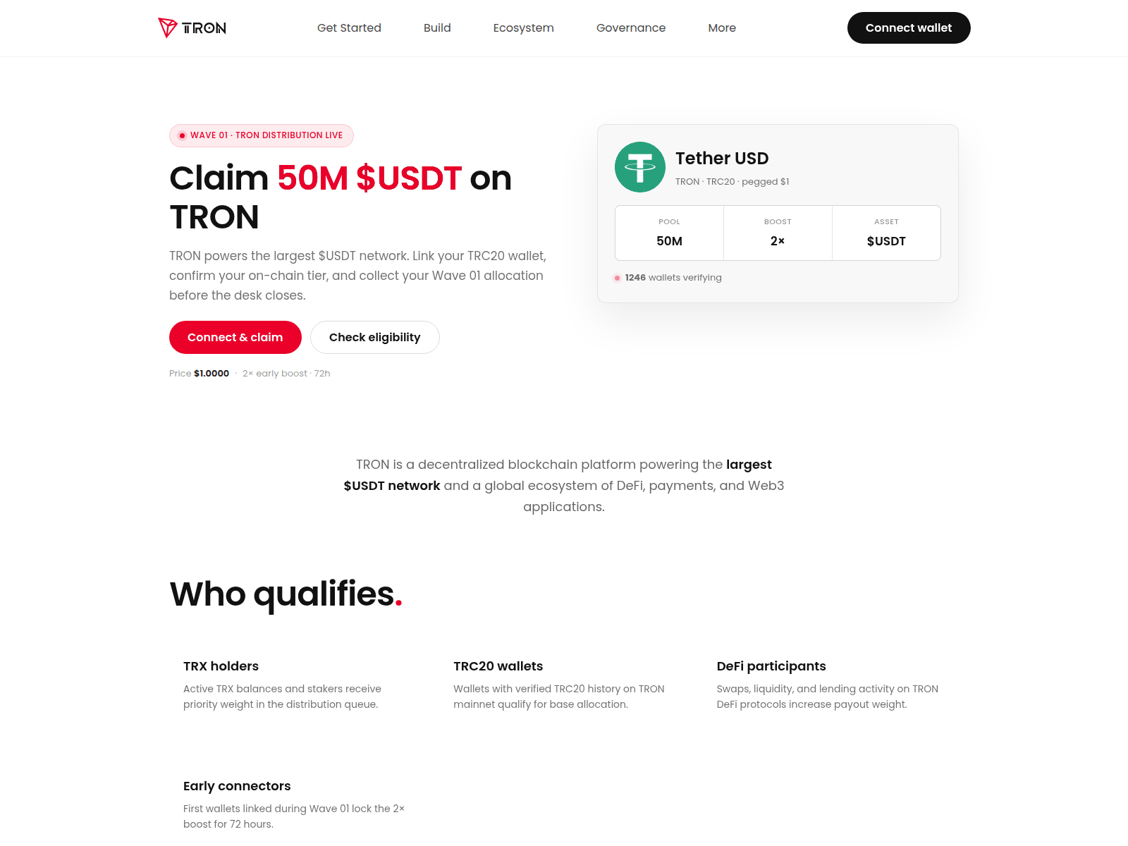Screenshot of trxusdt.network