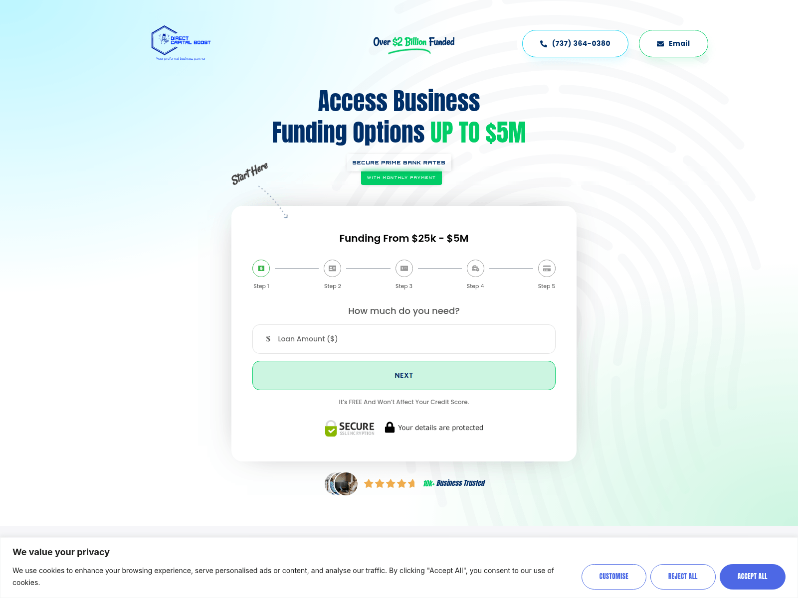 Screenshot of directcapitalboost.com