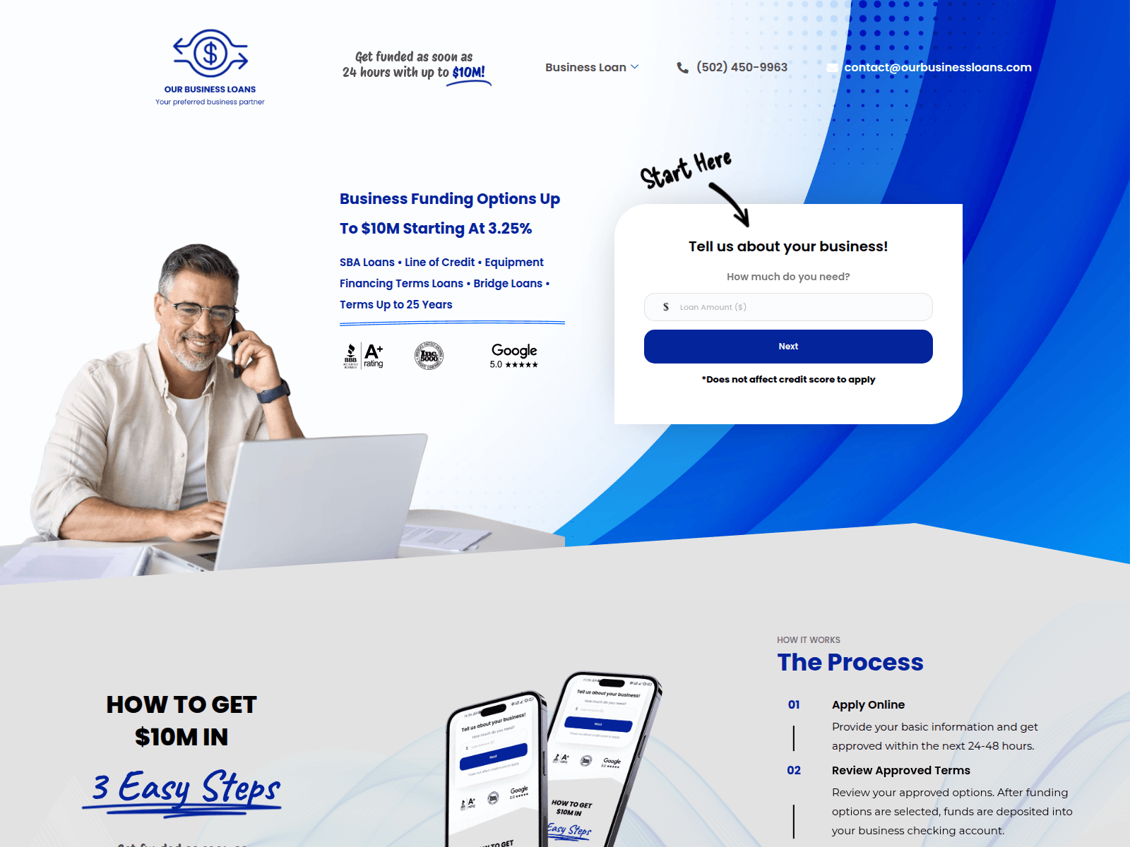 Screenshot of ourbusinessloans.com