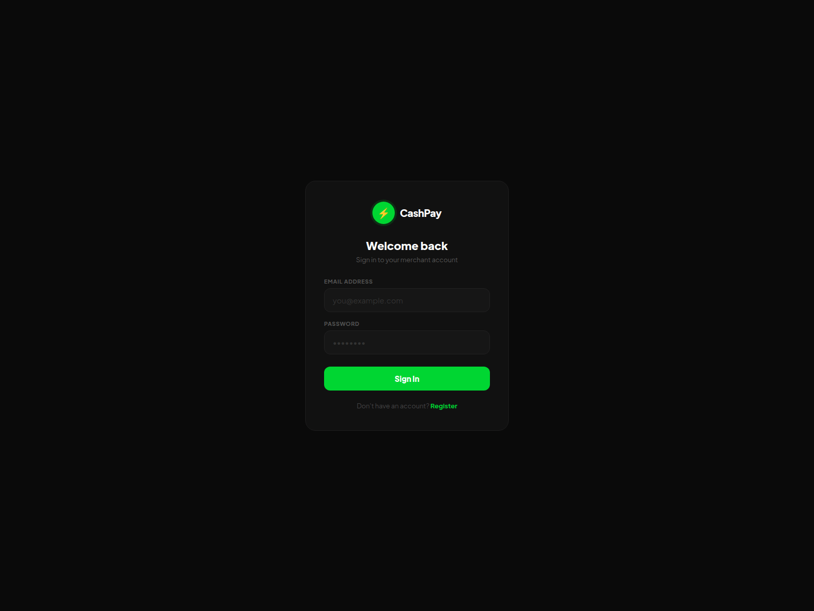 Screenshot of cash-payment.app