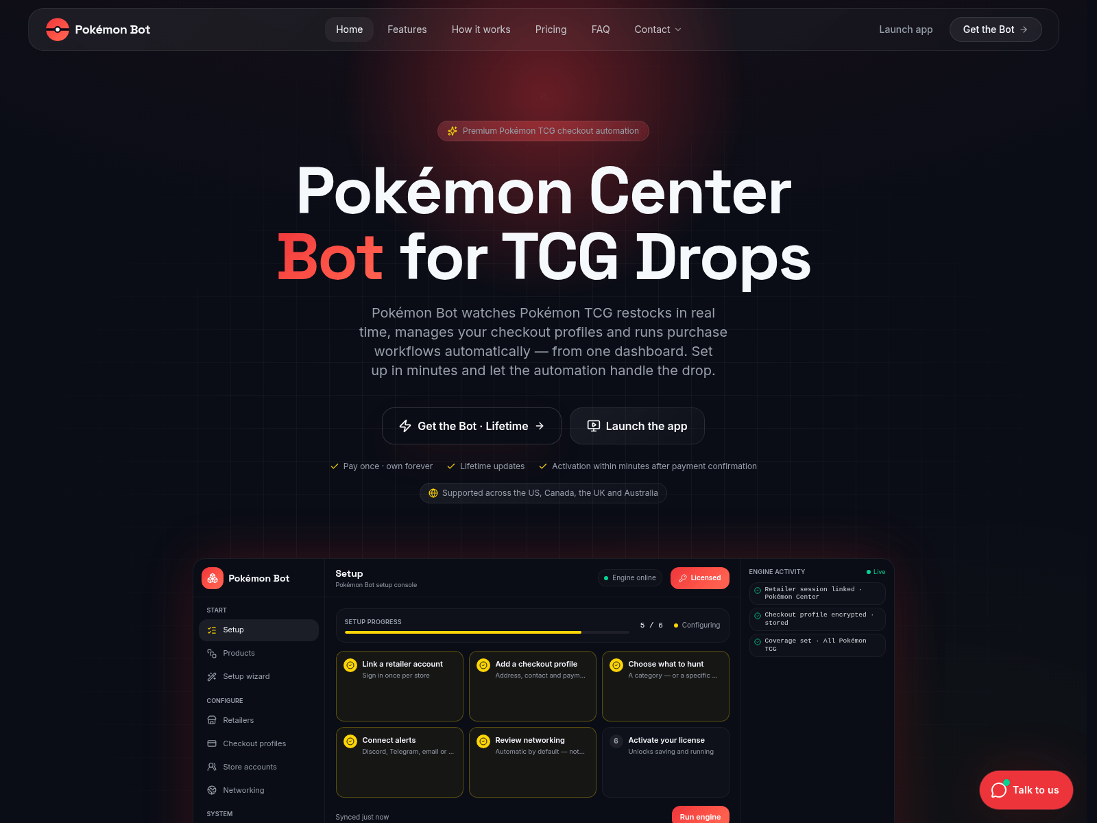 Screenshot of pokemoncenterbot.io