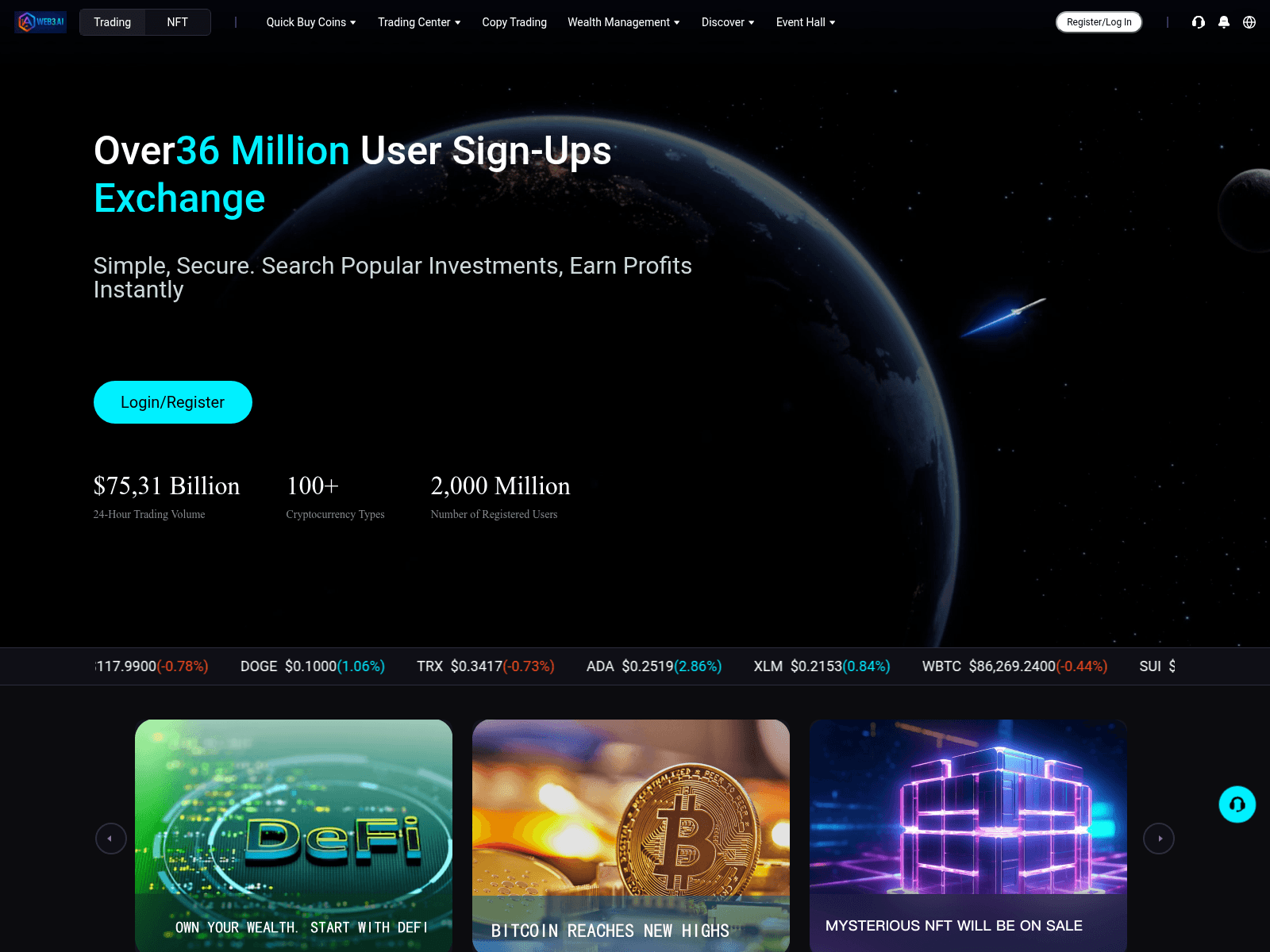 Screenshot of webxchain.com