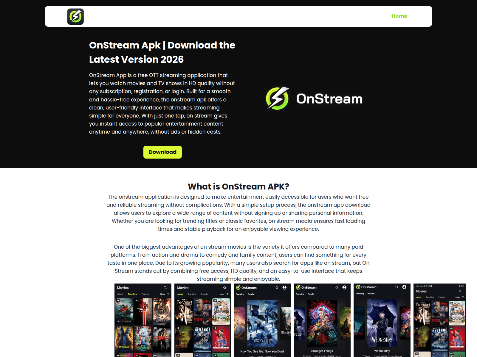 Screenshot of onestreamapk.com