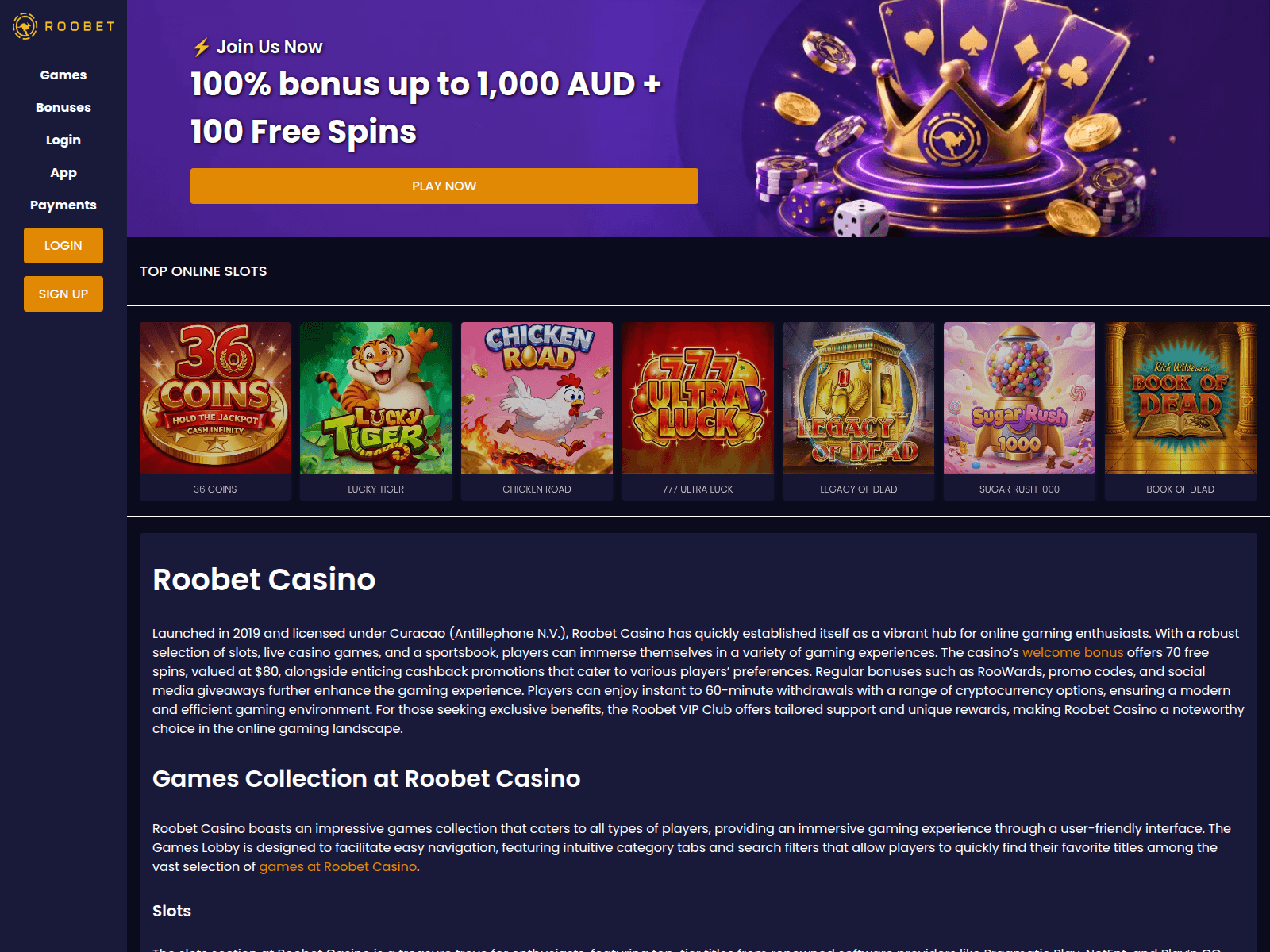 Screenshot of ca-roobet.com