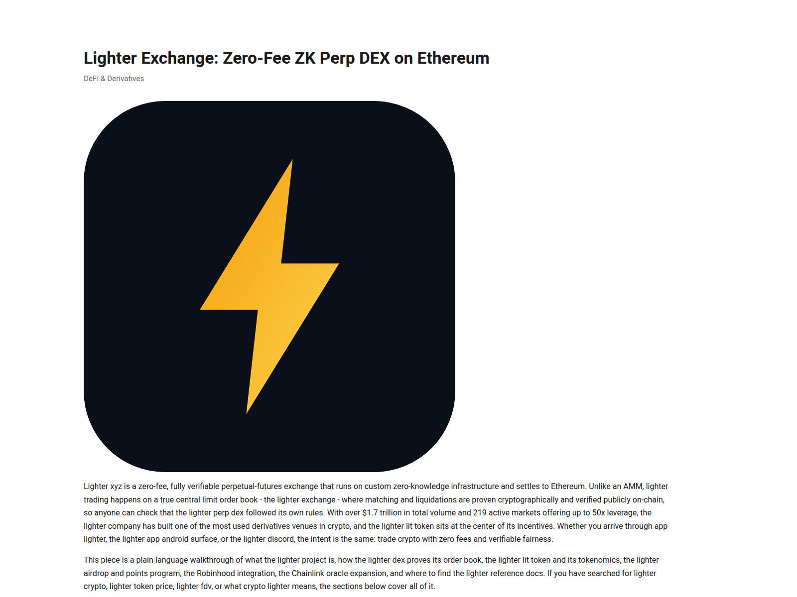 Screenshot of lighterexchange.app