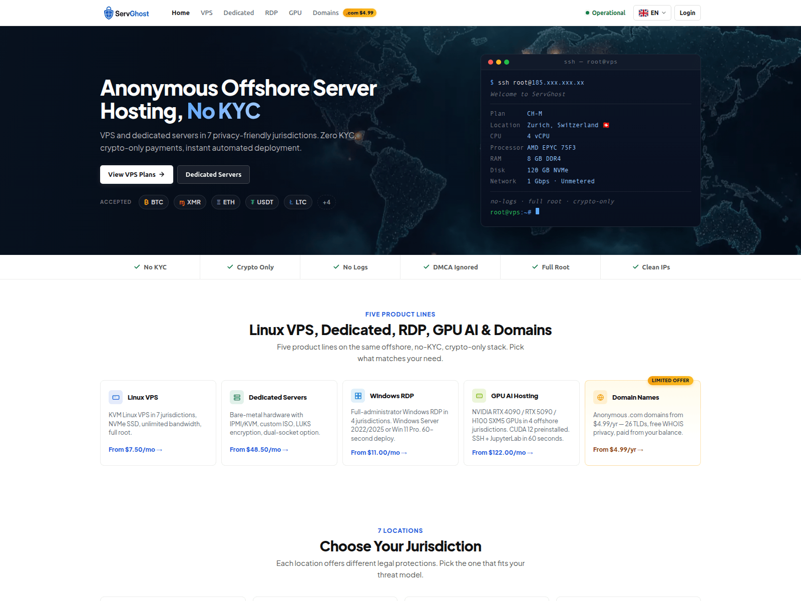 Screenshot of servghost.com
