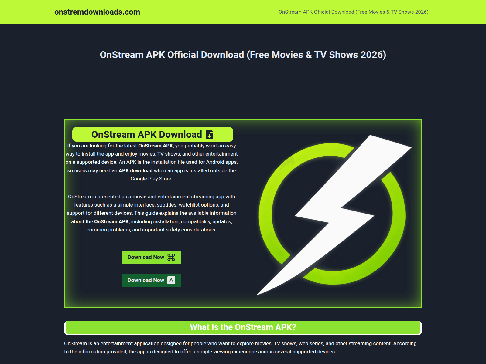 Screenshot of onstremdownloads.com