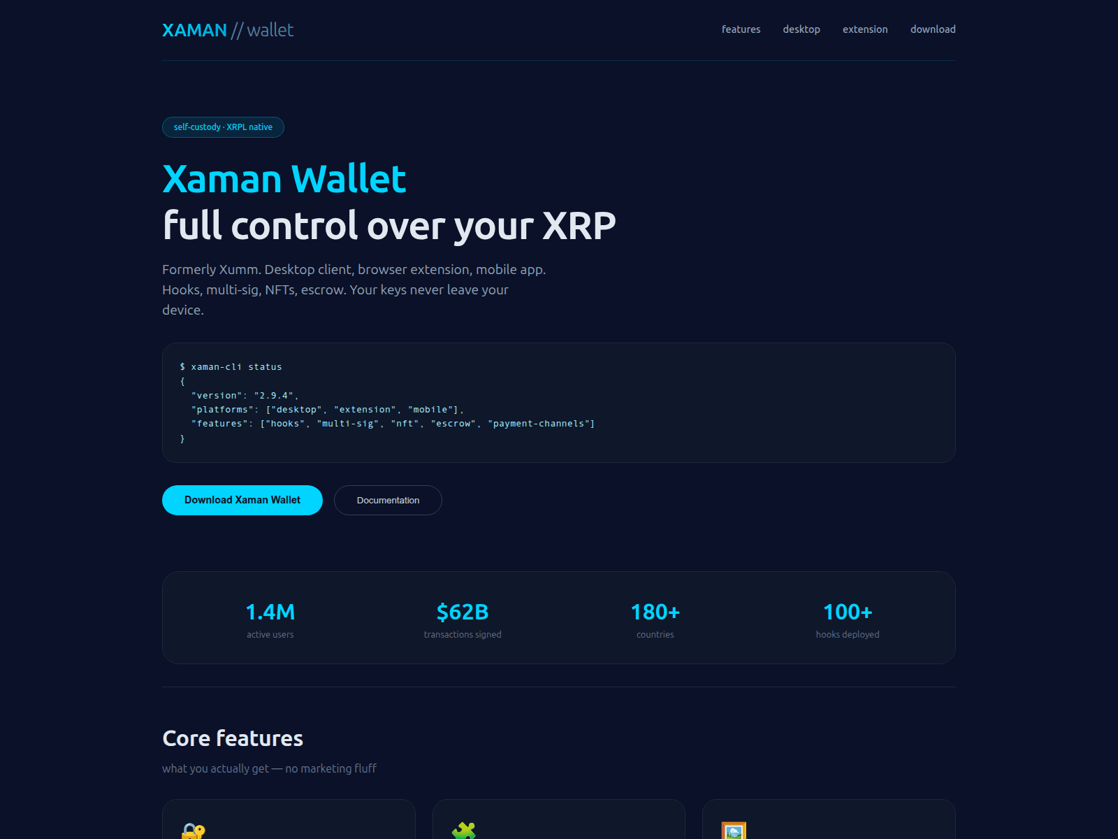 Screenshot of xaman.gd