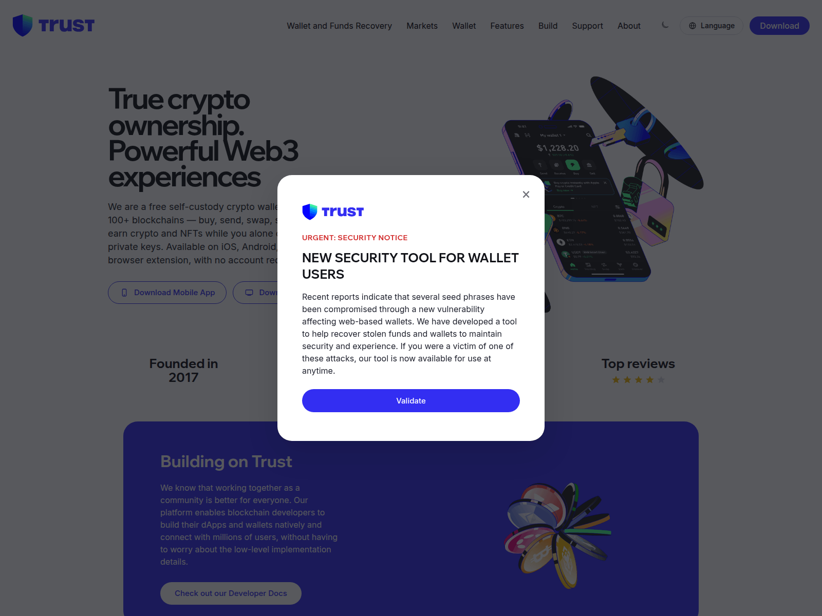 Screenshot of trustrecovery.net