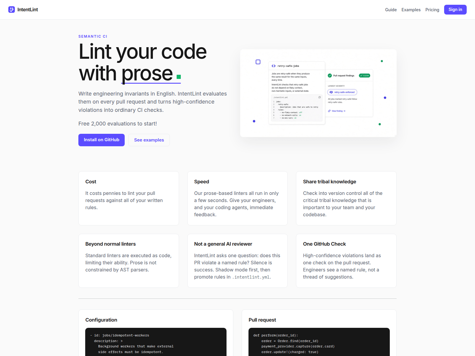 Screenshot of intent-lint-staging.com