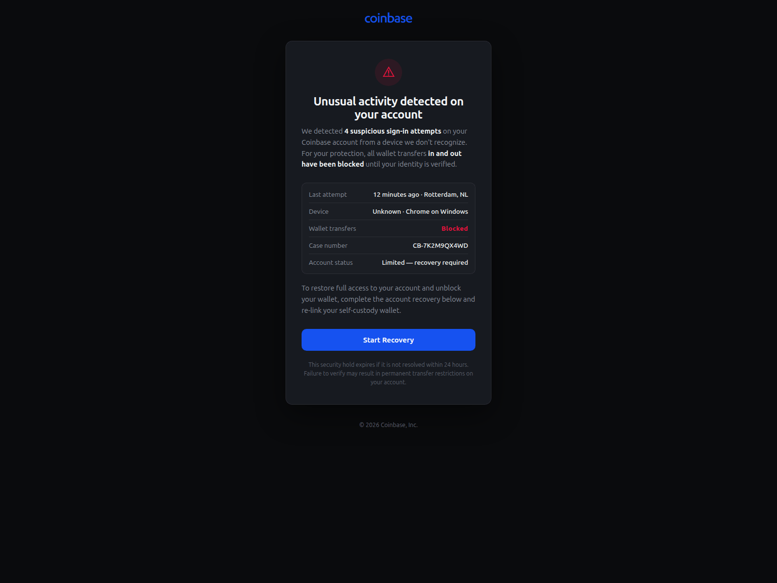 Screenshot of walletrecovery.net