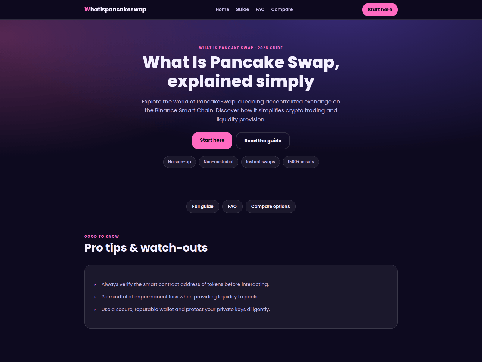 Screenshot of whatispancakeswap.xyz