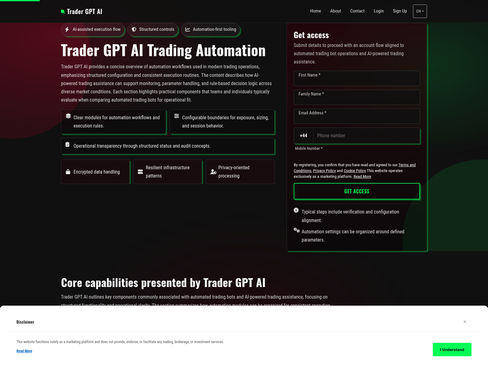 Screenshot of tradergptai.click