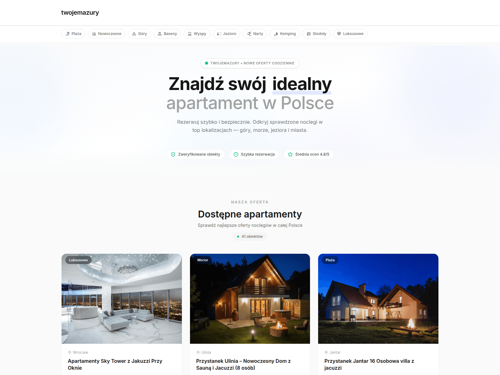 Screenshot of twojemazury.com