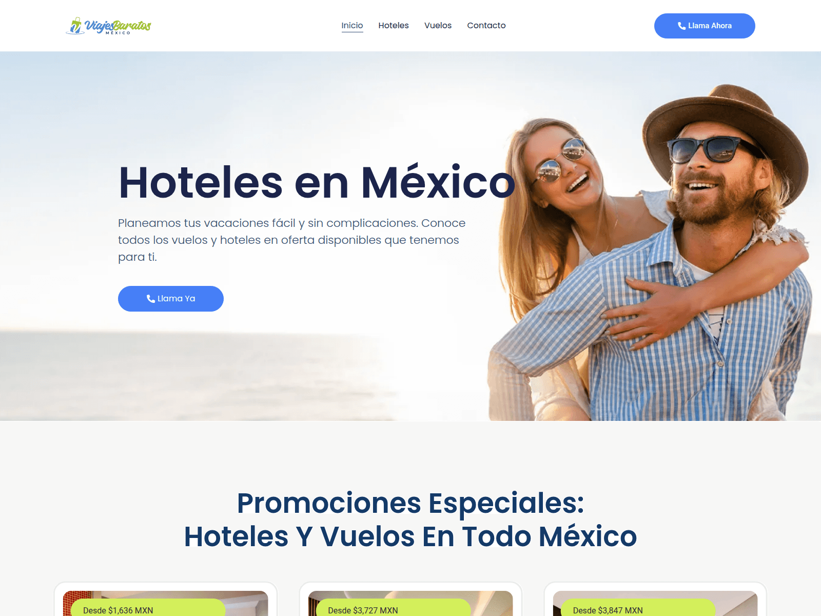 Screenshot of viajesbaratosmexico.com
