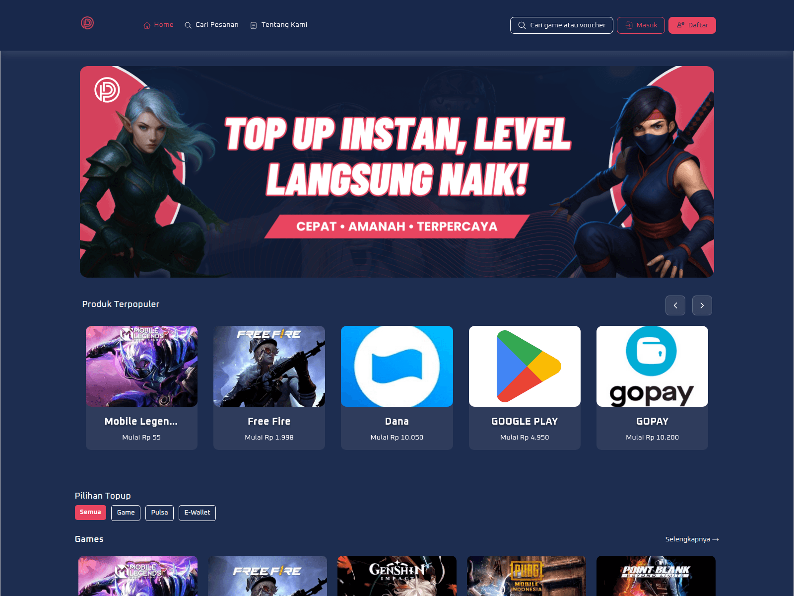 Screenshot of pilarplaygame.com