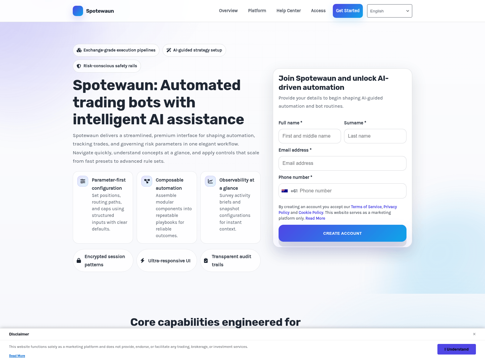 Screenshot of spotewaunengine.com
