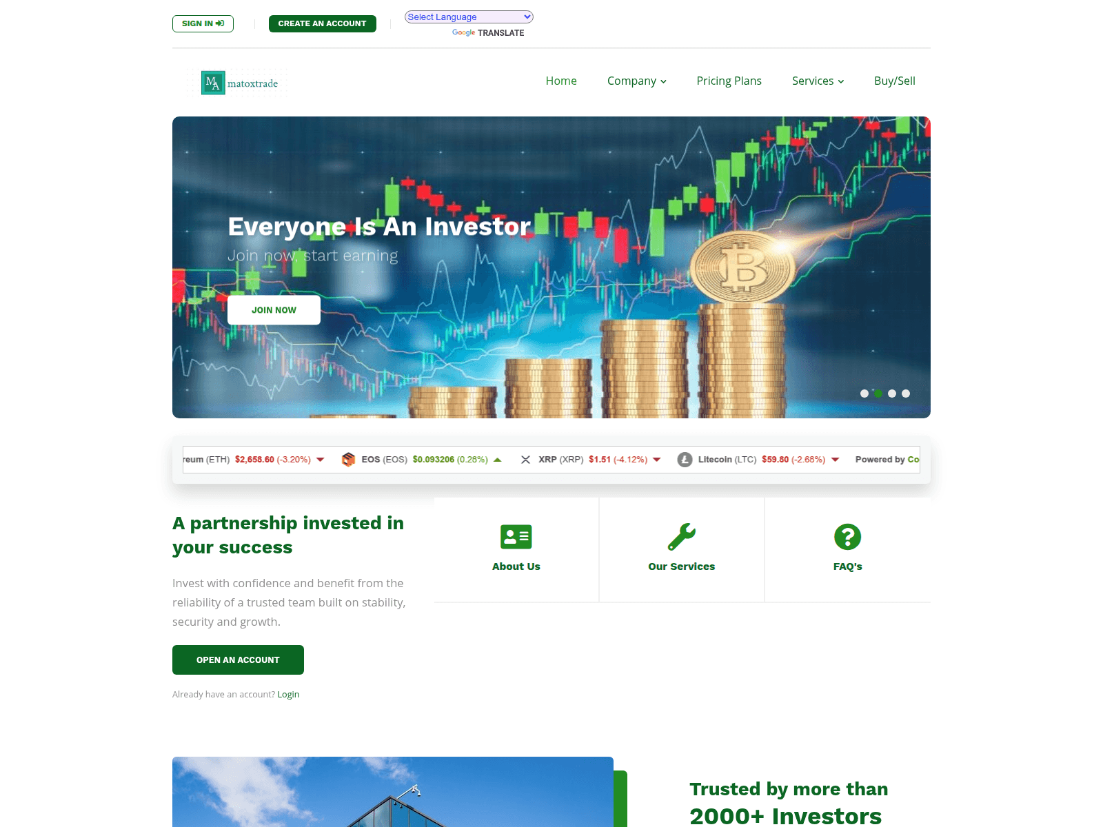 Screenshot of matoxtrade.ltd