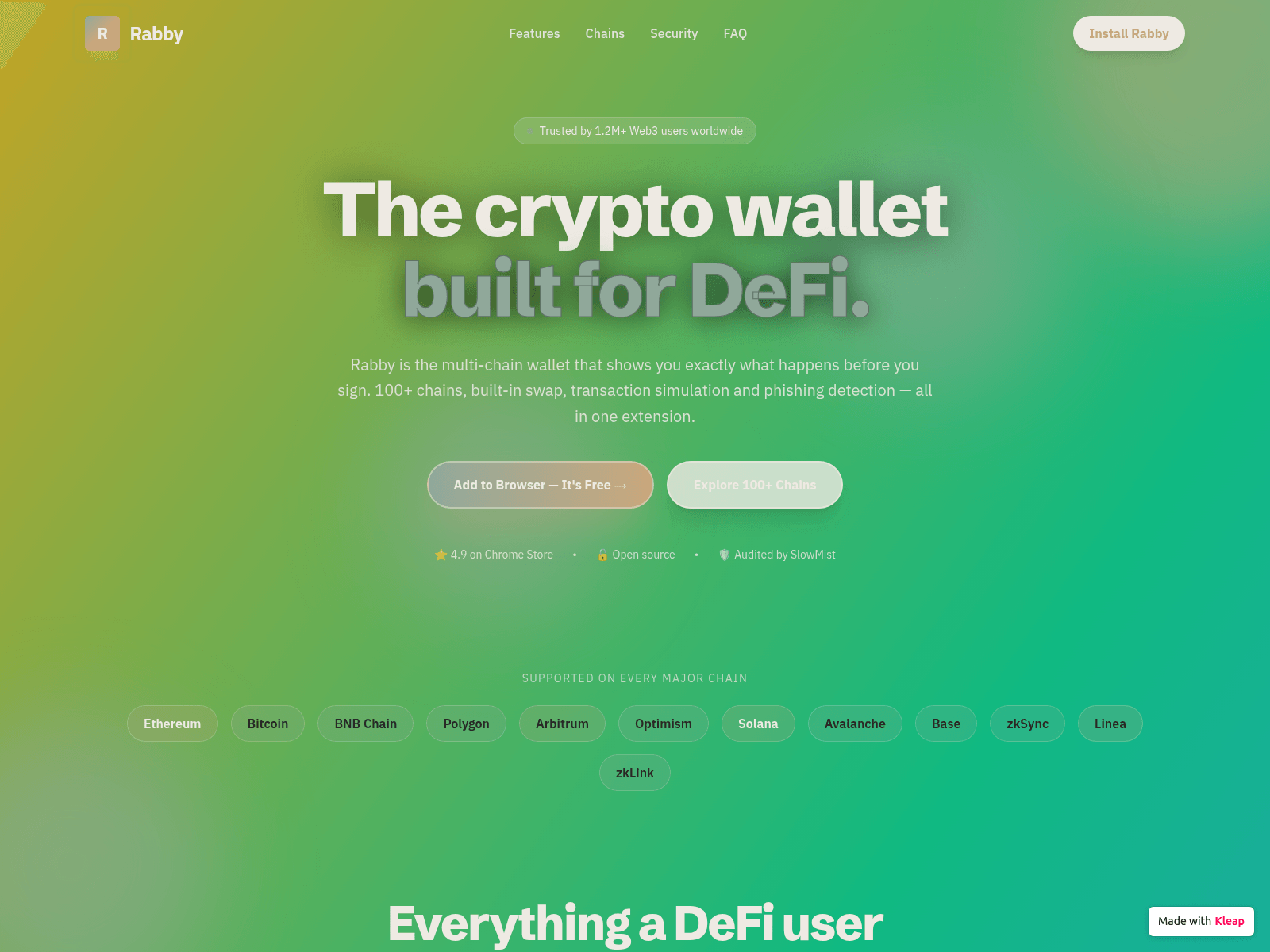 Screenshot of rabby-crypto-wallet.kleap.io