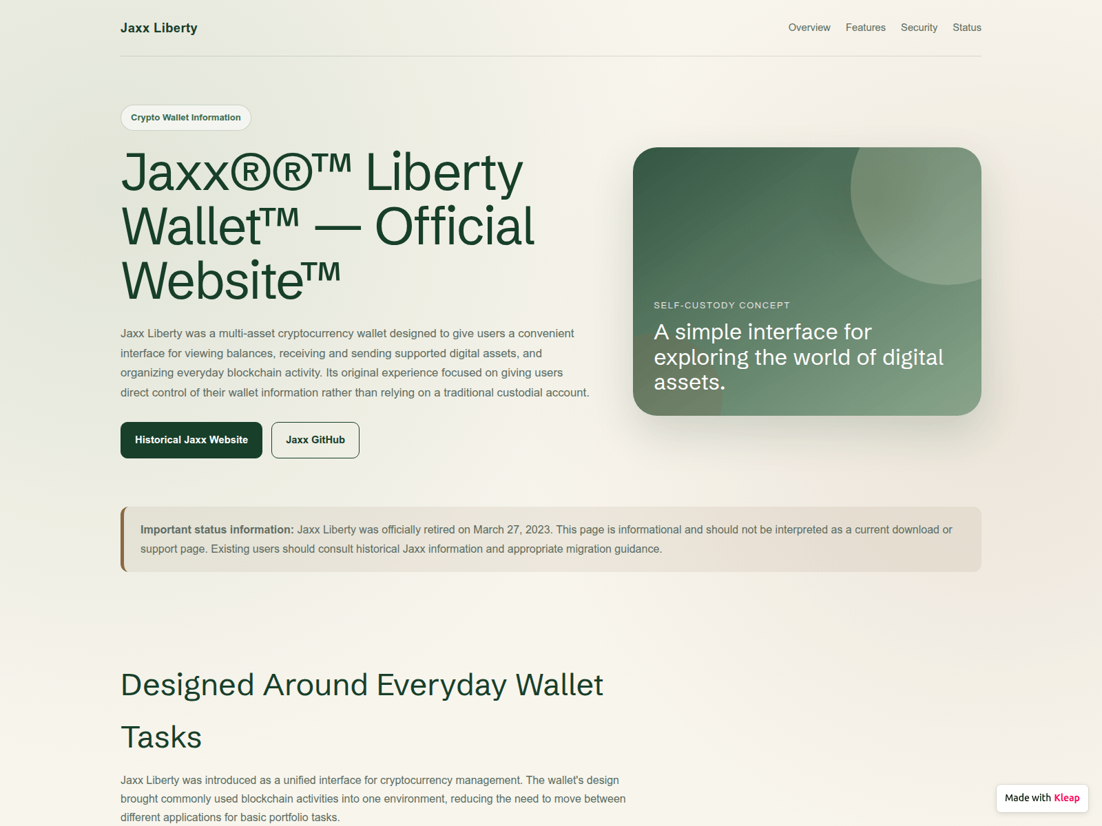 Screenshot of web-jaxxlibertyapps.kleap.io