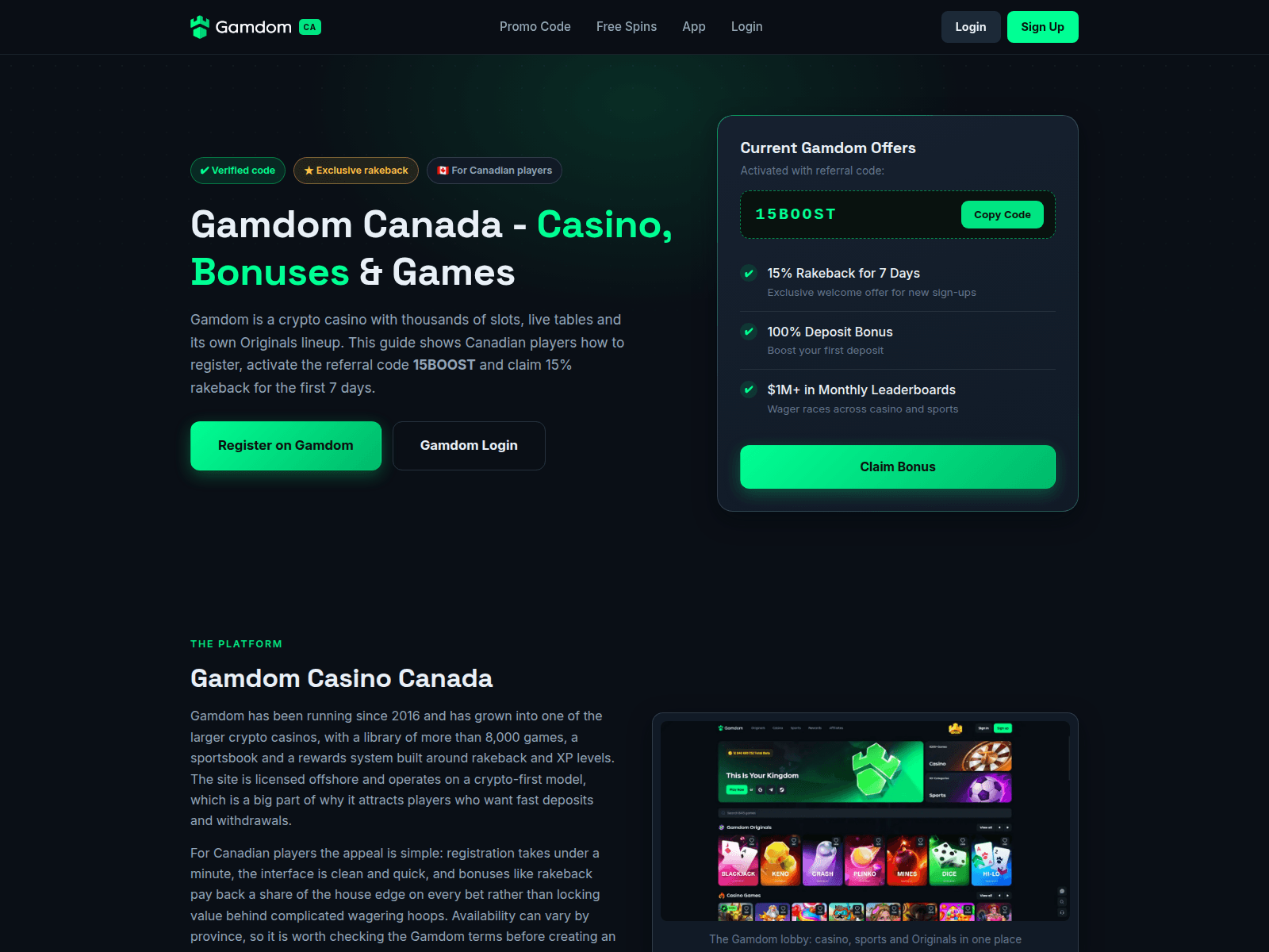 Screenshot of gam-dom.ca