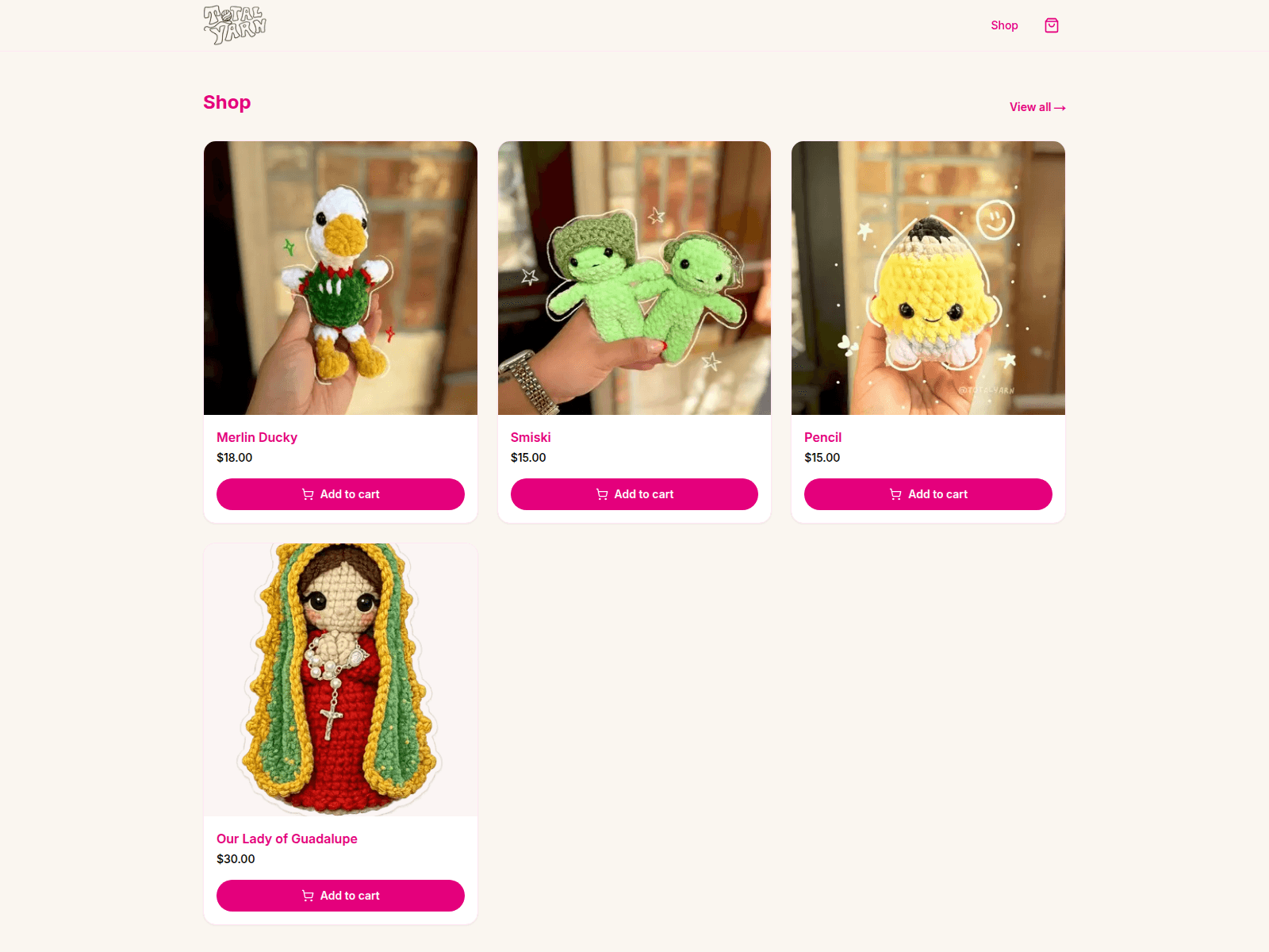 Screenshot of totalyarn.com