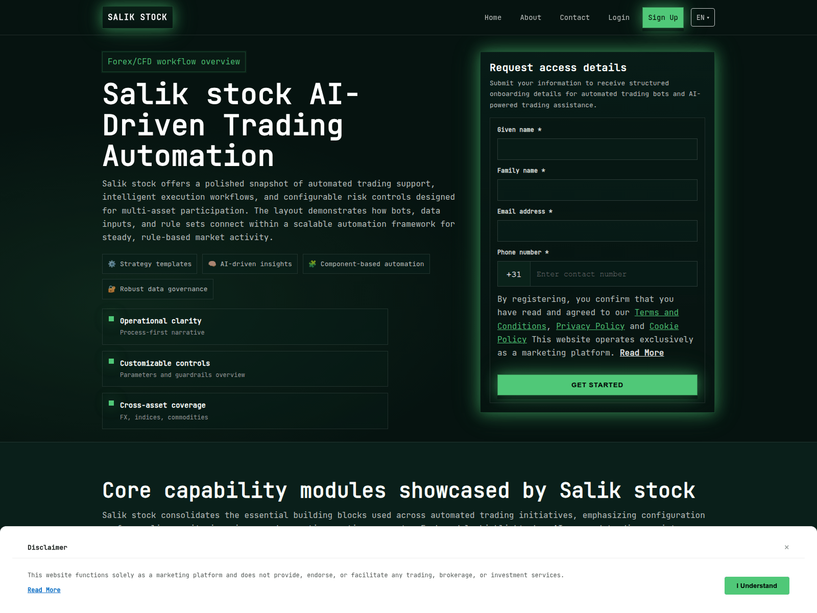 Screenshot of salikstock-tech.com