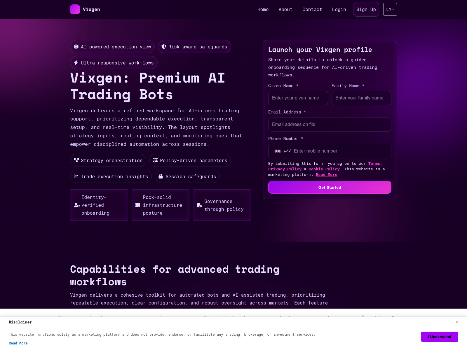 Screenshot of vixgenai-app.com