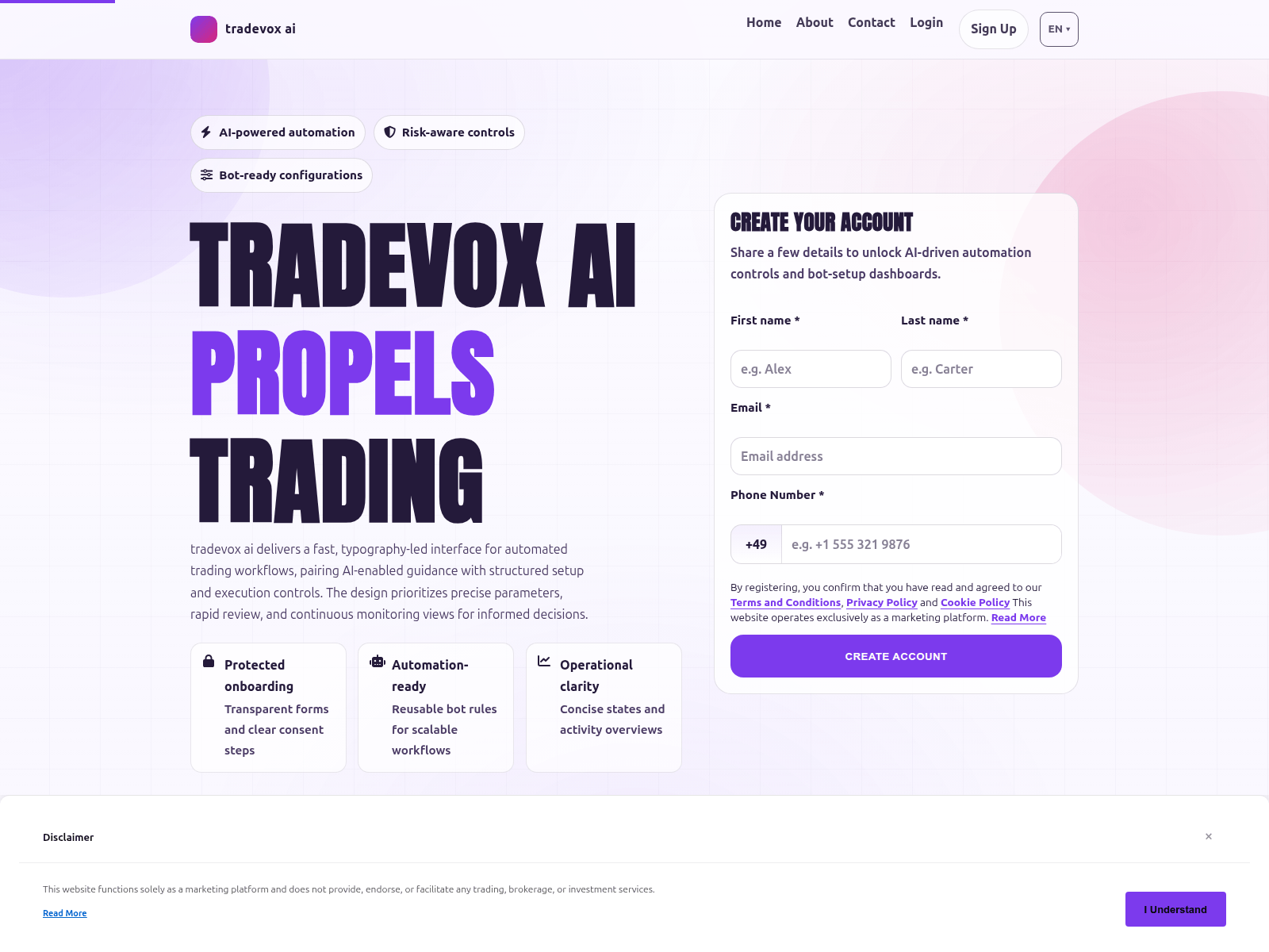 Screenshot of tradevoxai-app.click