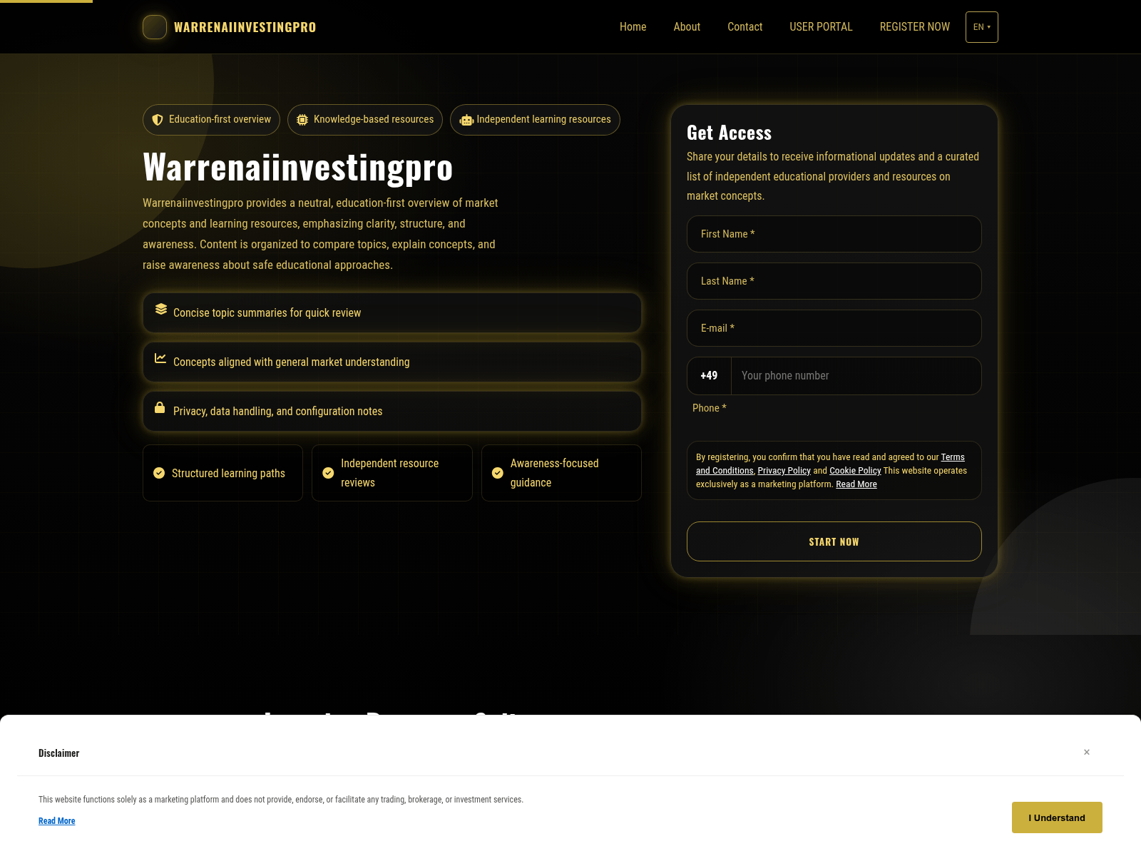 Screenshot of warrenaiinvestingproplatform.com