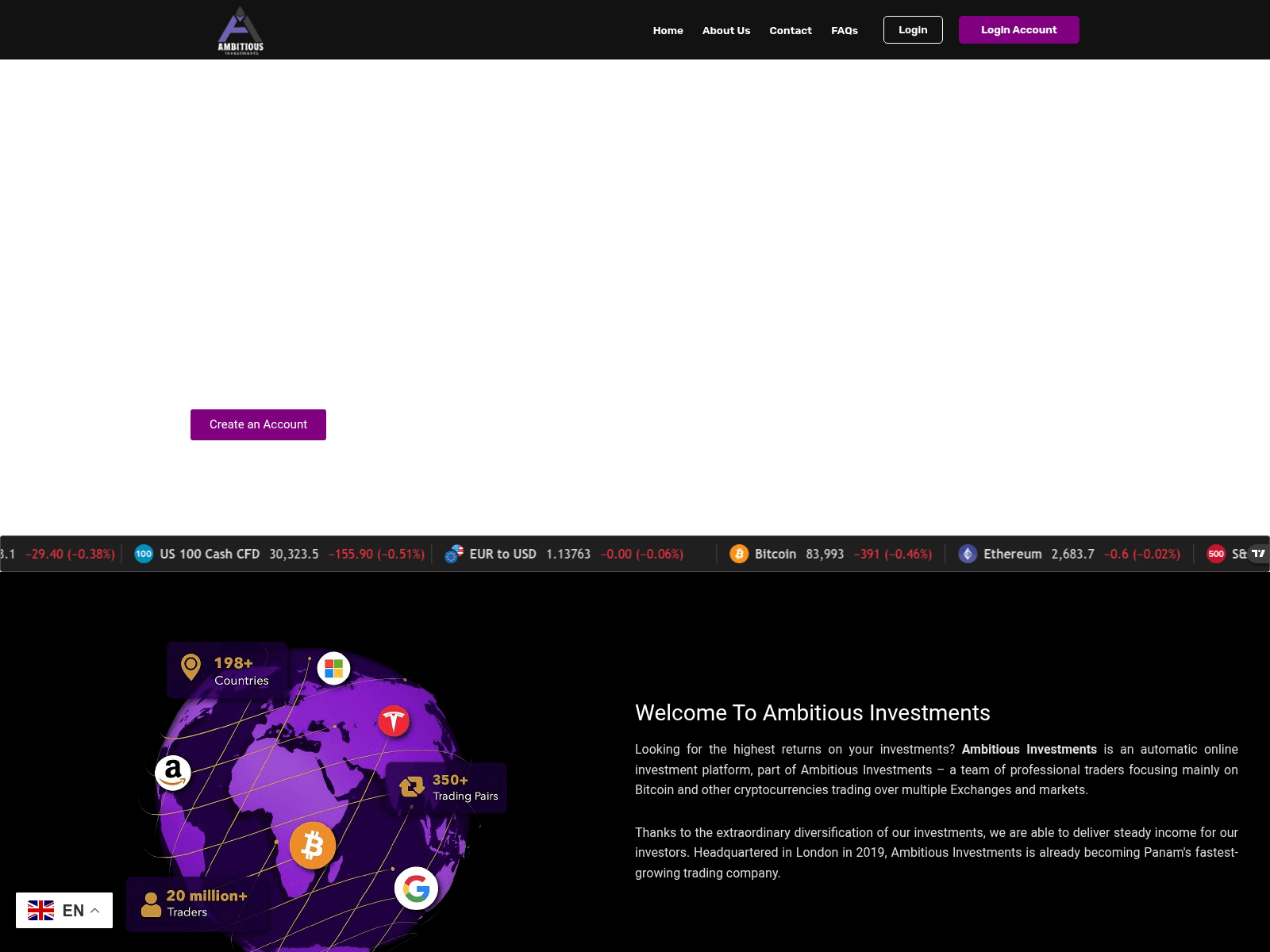 Screenshot of ambitiousinvm.com