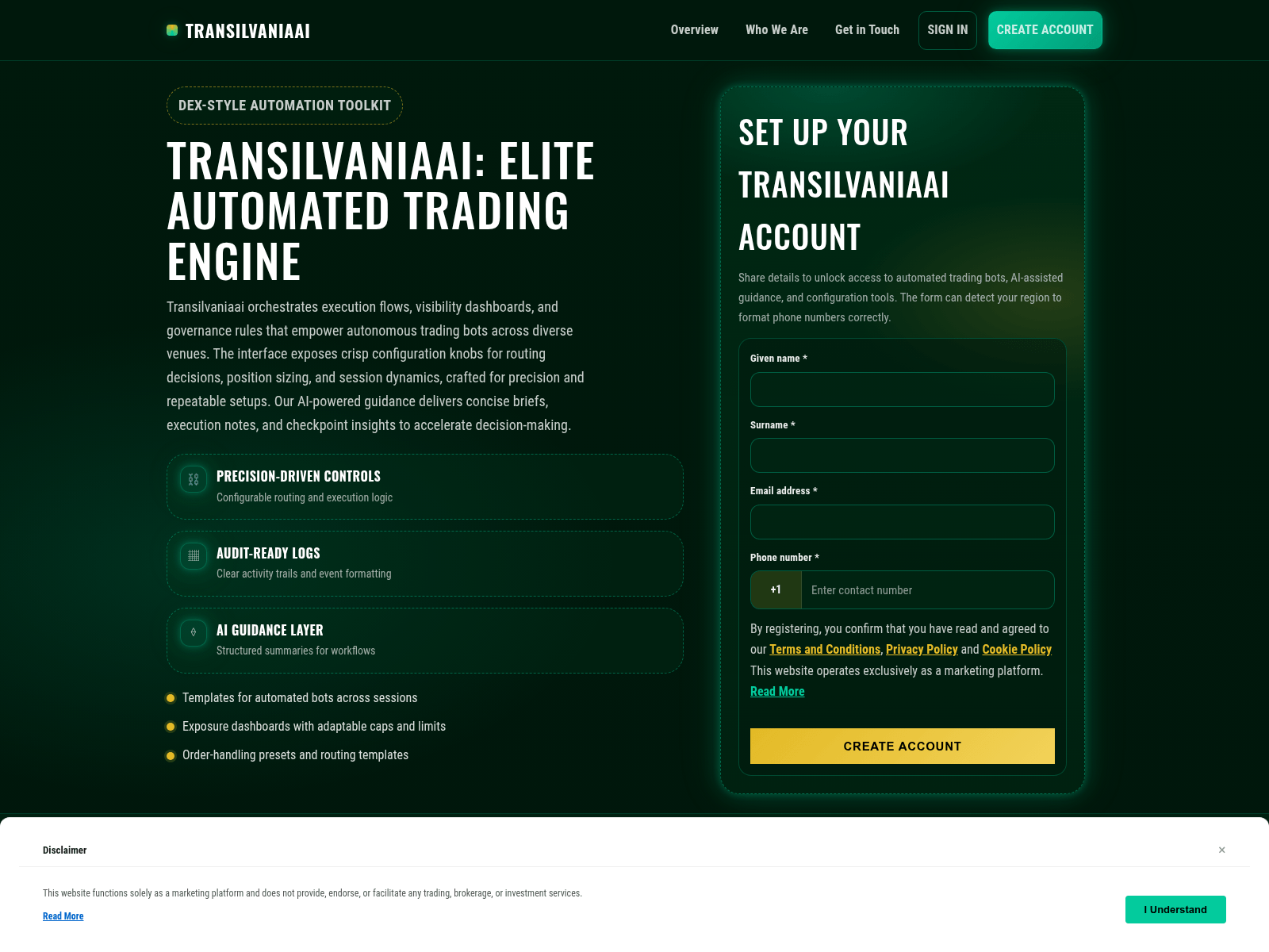 Screenshot of transilvaniaai.click