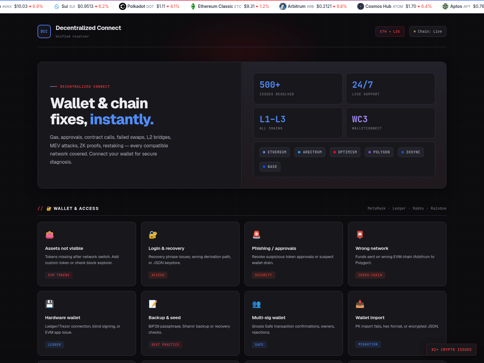 Screenshot of decentralized-connect.app